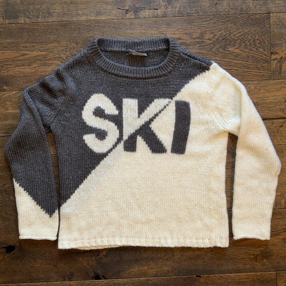 Wooden Ships "SKI" Womens SM/MED Mohair/Wool Blend Colorblock Sweater Pullover